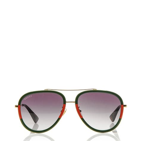 red and green gucci aviator sunglasses|gucci sunglasses men's aviator.